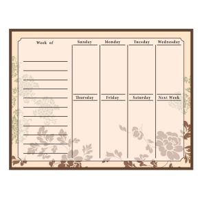 China Horizontal Magnetic Fridge Calendar Extra Thick Weekly Planner 16.9 X 13inch on sale