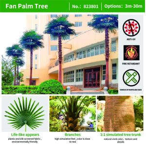 Haihong Artificial Palm Trees UV Resistant Large Fake Tropical Date Palm Tree