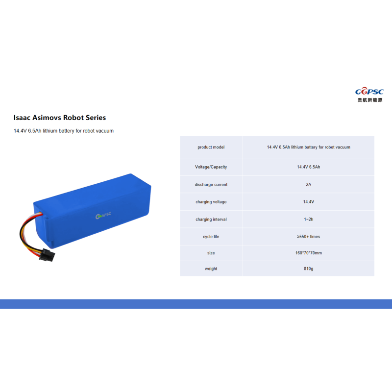 14.4V 6.5Ah Sweeping robot lithium battery