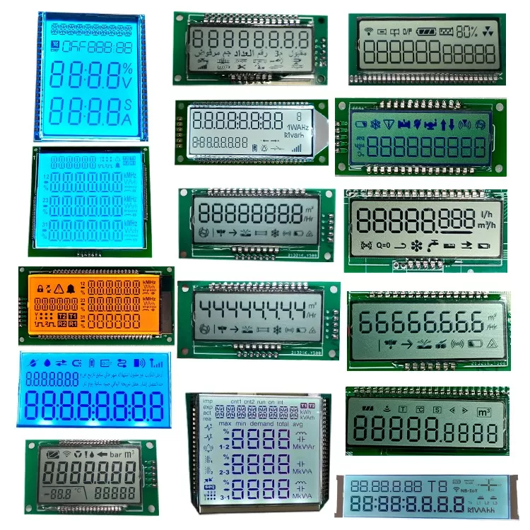 Customized Size 9 Digit Stn Reflective Positive Lcd Panel Screen Display For Water Meter