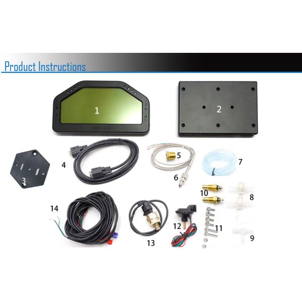 SINCO TECH Race Car Dashboard 6.5 Inch Hardness Wire Full Sensors Kit