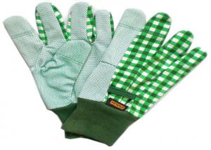 China Gardening Working Cotton Drill Gloves Beautiful Patterns With Knit Wrist on sale