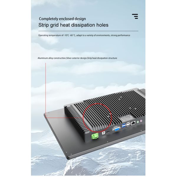 15.6 Inch Fanless Industrial Computer Capacitive/Resistive Touchscreen VESA Wall-Mounted China Manufacture Embedded Industrial