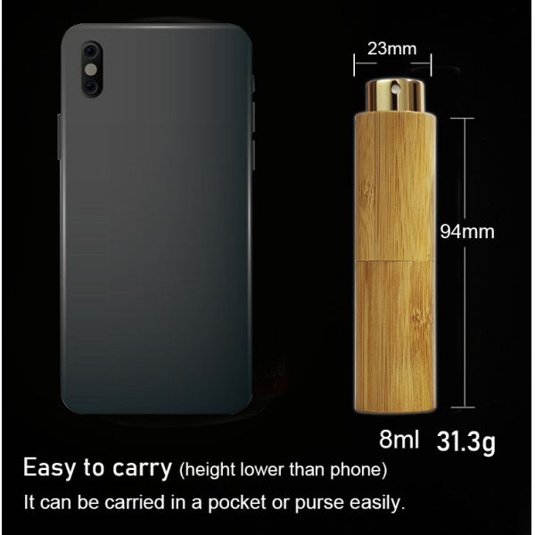 Wholesale Popular Rotating Luxury Empty 8ml 10ml 15ml 20ml Glass Spray Travel Bamboo Perfume Bottles