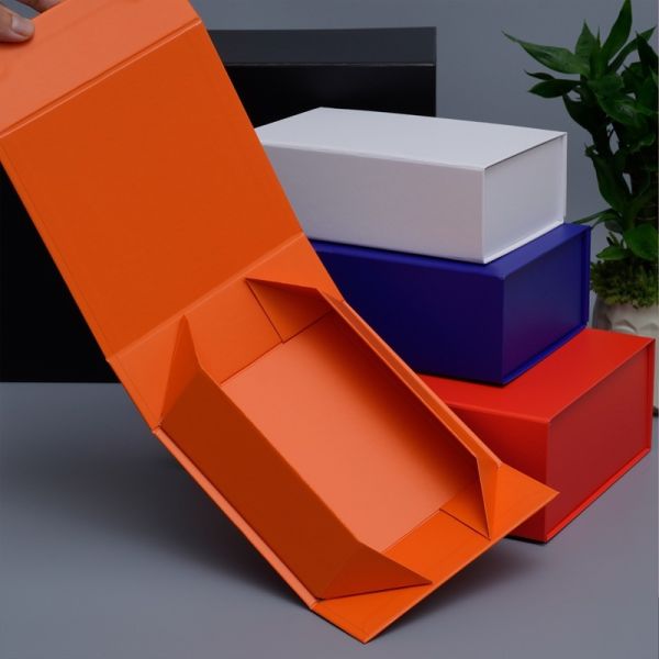 Custom Foldable Rigid Gift Boxes Collapsible Shirt Apparel Packaging With Foil Stamping UV & CMYK Printing