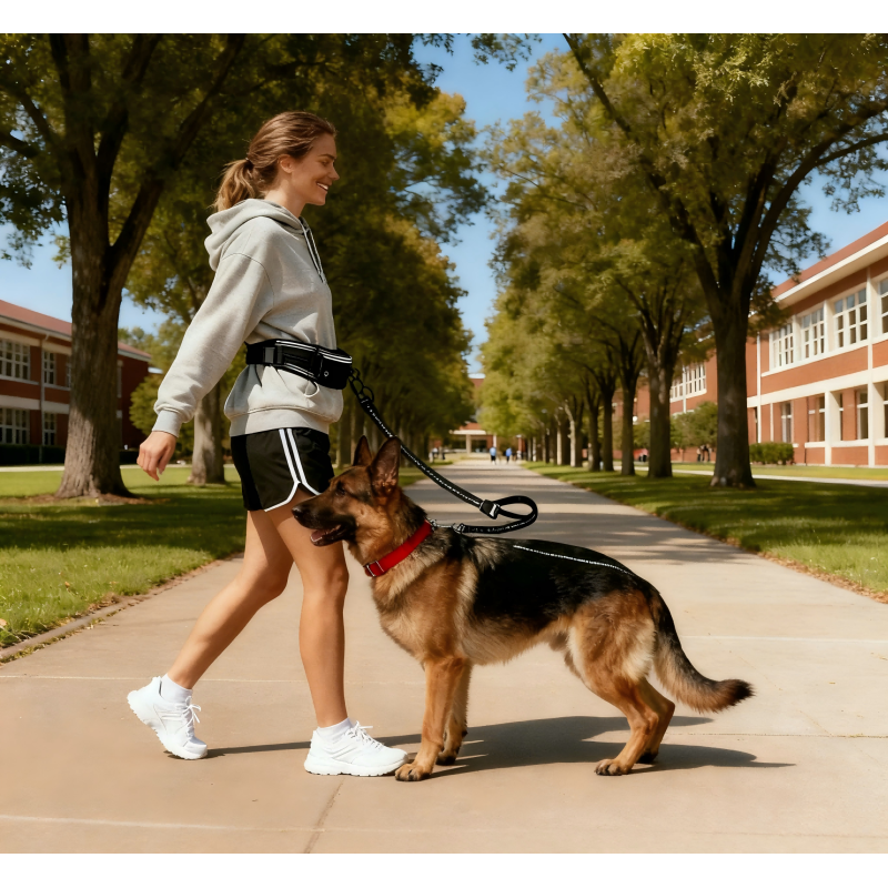 Smart Dog Leash with Multi-Function Design Adjustable Length 100% Nylon Material Reflective Decoration Letter Pattern
