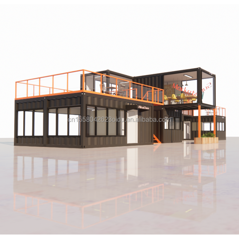 Customized Modern Prefab Tiny House with Customized Color and Wall 50/75/100mm Wave Sandwich Panel