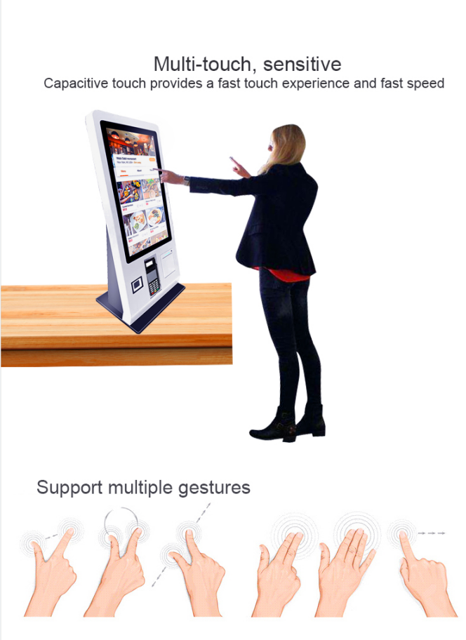 24 Inch WiFi Desktop Self Service Payment touch screen Kiosk Supporting NFC Credit Card