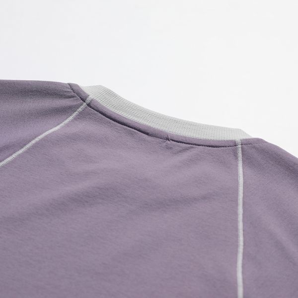Men's Raglan Sleeve Color Block T-shirt Fine Stripe Polyester Quick Dry Antibacterial Outdoor Short Sleeve Custom OEM