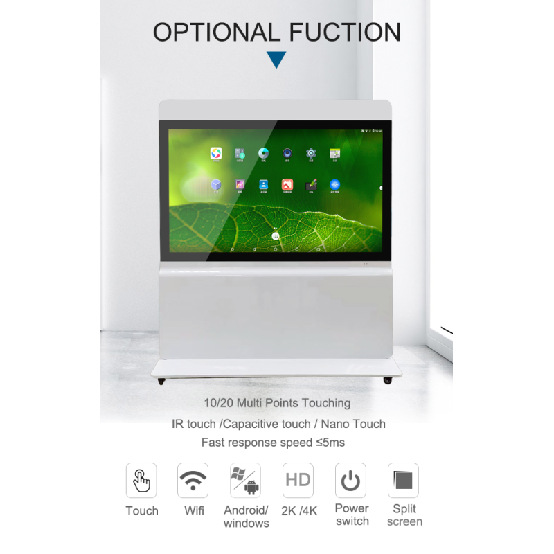 Horizontal Movable 49 Inch Indoor Digital Signage , Kiosk Interactive Touch Screen