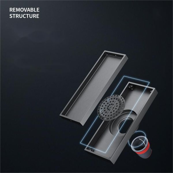 Electroplating Concealed Shower Drain , Brass Deodorant Tile Insert Floor Drain
