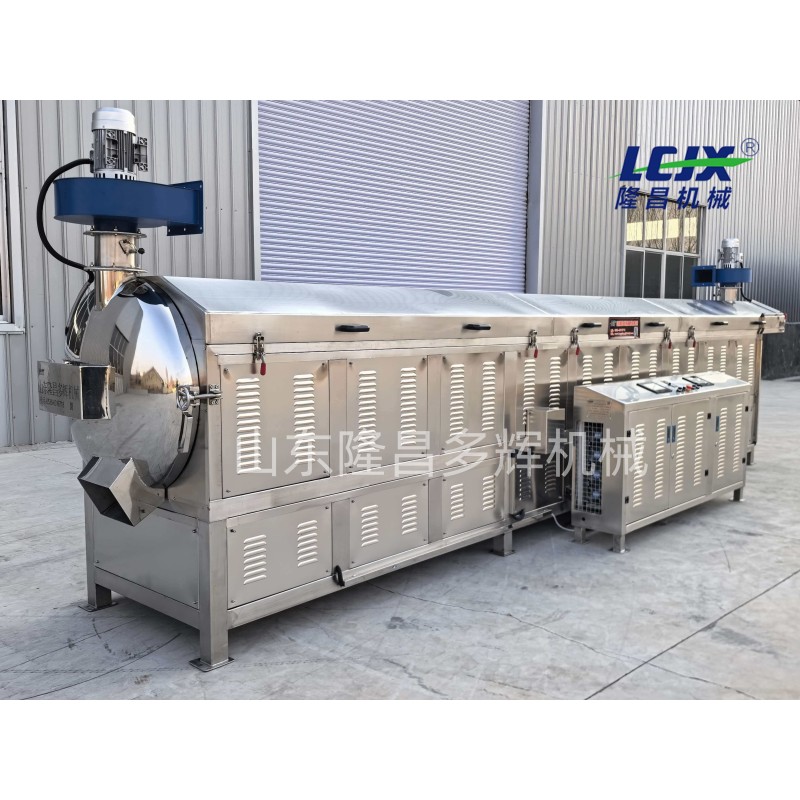 Stainless Steel Continuous Drum Roasting Machine For Grain Seed Nut Sesame