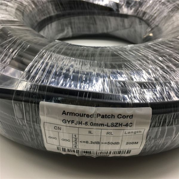 IP67 Armored Fiber Patch Cord With Odc Connector Plug Socket With 2 Cores