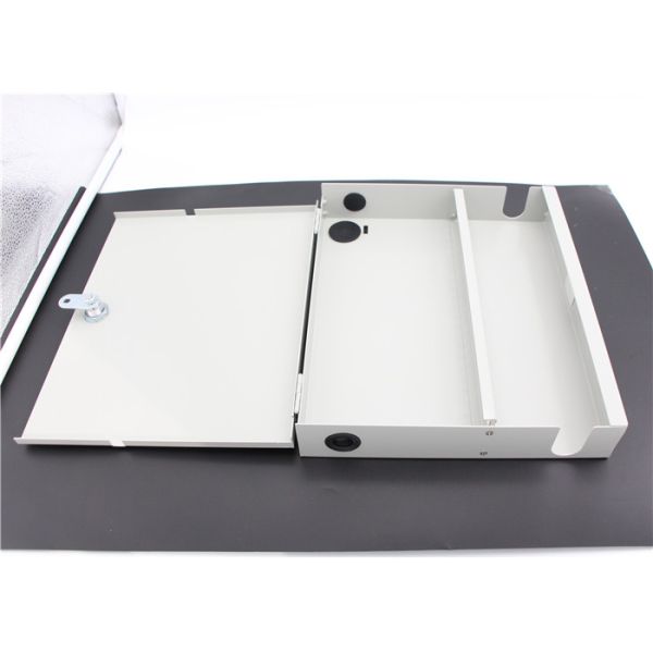 Grey SC 24F Fiber Terminal Box Metal Shell Wall Mount Fiber Enclosure