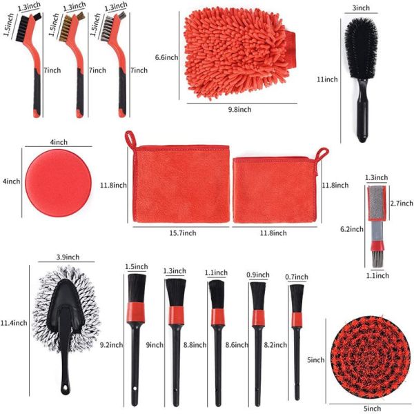 Dustproof Exterior Car Detailing Brush Set For Dashboard Tire