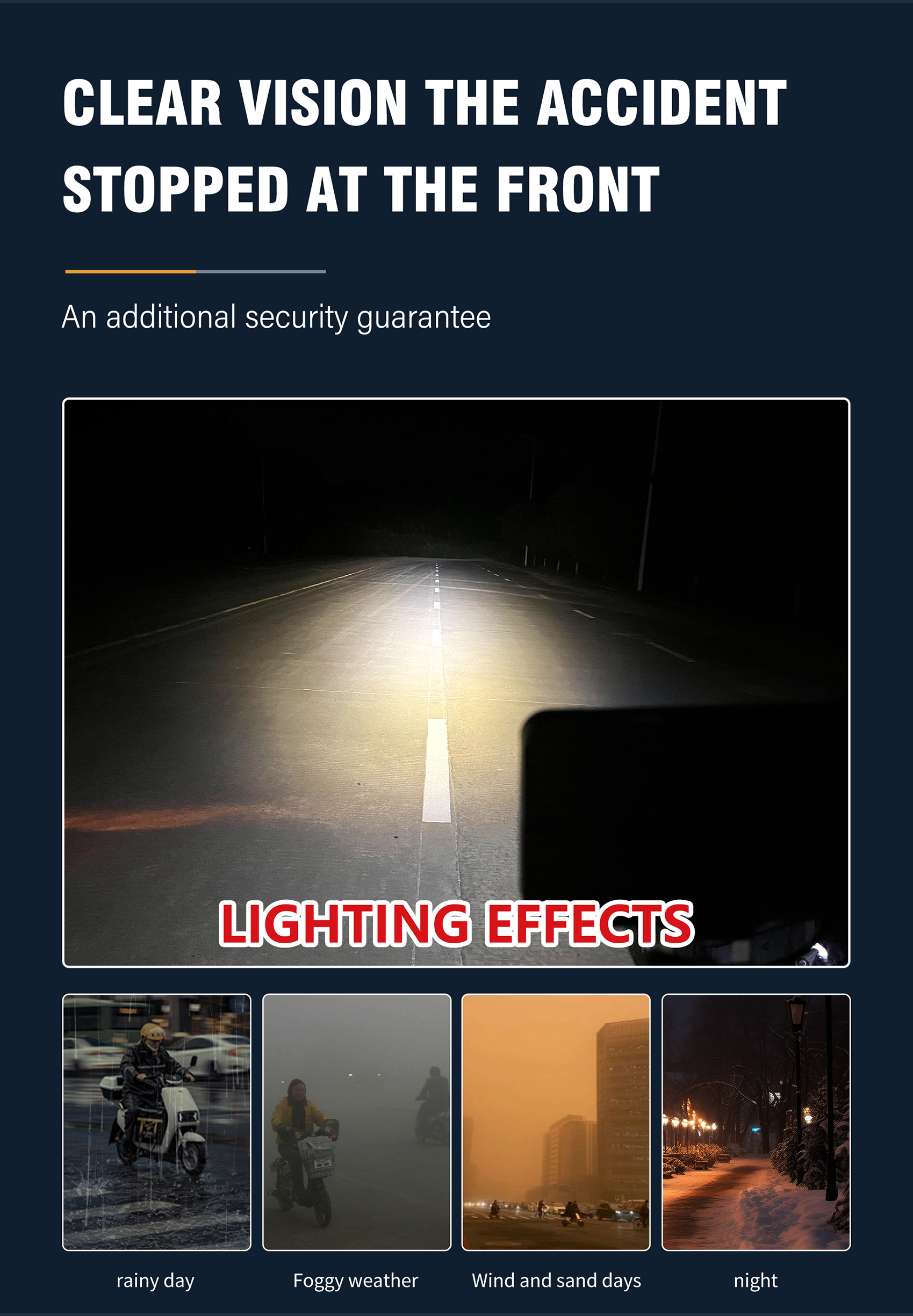 30W Motorcycle External Spotlight Dual-Color Temperature For Illumination