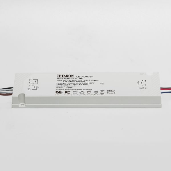 Super Slim Constant Voltage 60W Driver for Integrated Furniture Lighting Over Current Protected 60W UL LED Power Supply with Defogger Relay Control