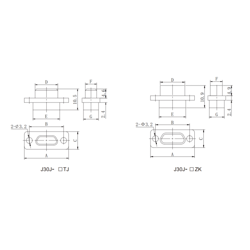 Micro Rectangular Connector 1.27mm Mini D Connectors J30J-100TJS-A3 With A3 Wire Clamp