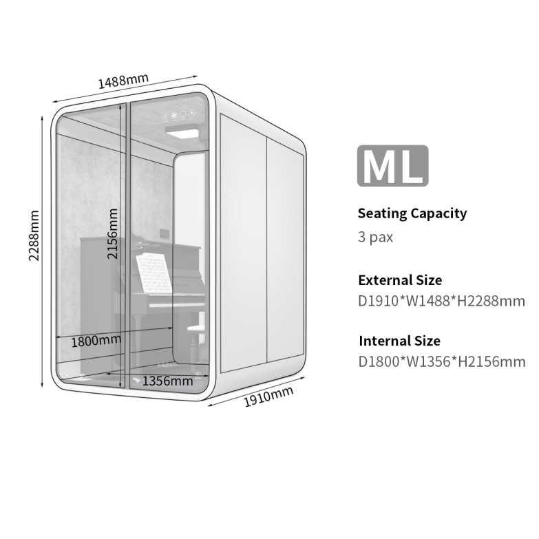 Acoustic Recording Pods Quick Assembly Noise Cancelling Booth Versatile