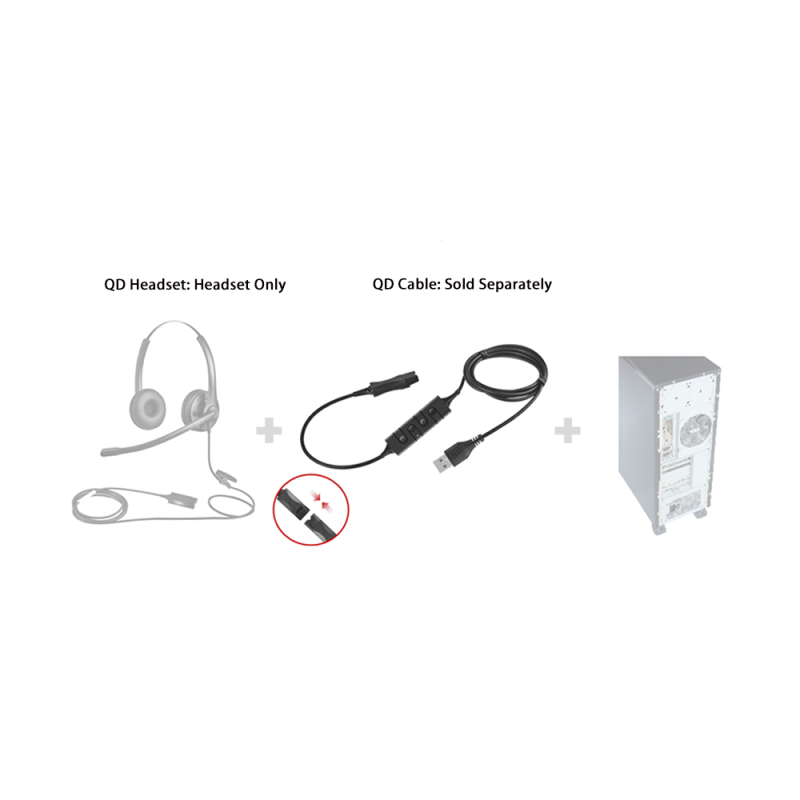 BNQD USB Quick Disconnect QD Cable For PC With Inline Control
