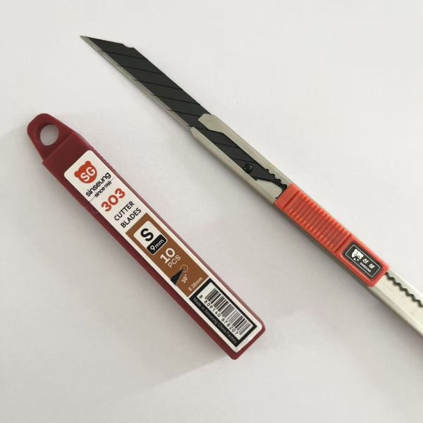 9 Segments Snap Off Structure Utility Knife Blade High Carbon Steel Cutting Clear PPF