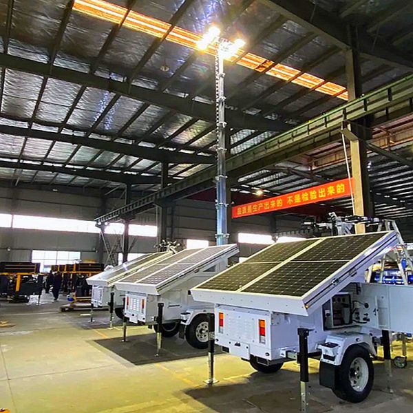 Energy Saving Portable Solar Light Tower Low Cost Long Term Operation Night Construction Trailer Mounted Light Tower