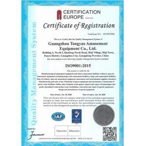 Guangzhou Tongyao Amusement Equipment Co., Ltd. Certifications