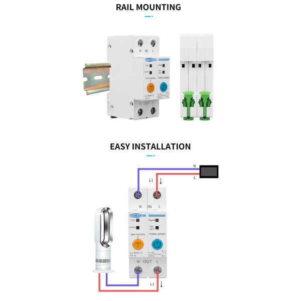 Intelligent WIFI Circuit Breaker with 2Poles 63A