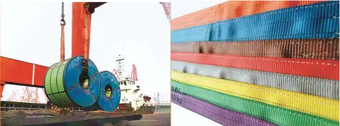 Double Ear Anti - Corrosion Crane Components Flat Surface Polyester Sling For Lifting