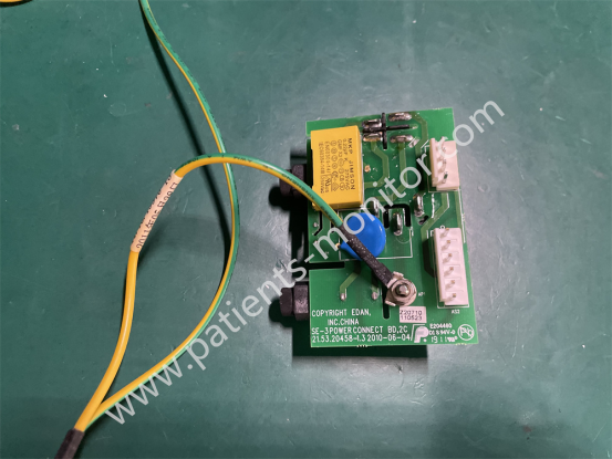 EDAN SE-300 SE-300B ECG Machine three-prong power interface with ground wire assembly 21.53.20458-1.3