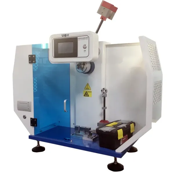 ISO179-2000 Compliant IZOD Impact Tester with Carbon Fiber Lever and High-Precision Digital Encoder for Plastic and Rubber Testing