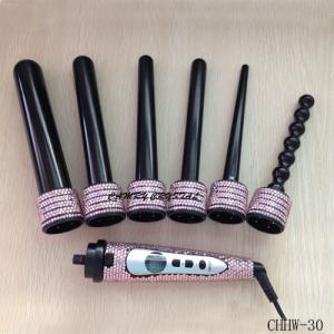 China Pink Crystal 6 in 1 interchangeable curling wands-Hair Styling Tools on sale