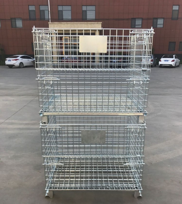 Industrial Mobility Options And Reinforced Panels Stackable Stillage Cage For Storage And Transport