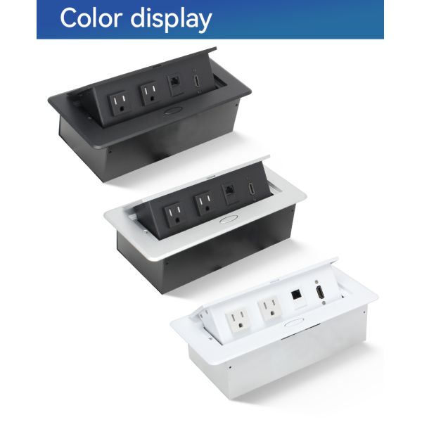 RJ45 HDMI Power Tabletop Pop Up Socket Box Outlets For Office Desks