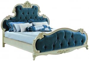 French Royal style fabric bed;Luxury king size bed room furniture bed set
