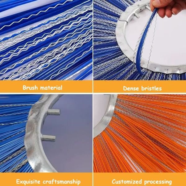 Wafer Sweeper Brush Replacement PP Bristle Steel Ring Sweeper Broom Brushes