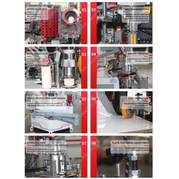 KN-700-3 Laser Precision Docking Folding Arm Curve Edge Banding Machine for Furniture Doors