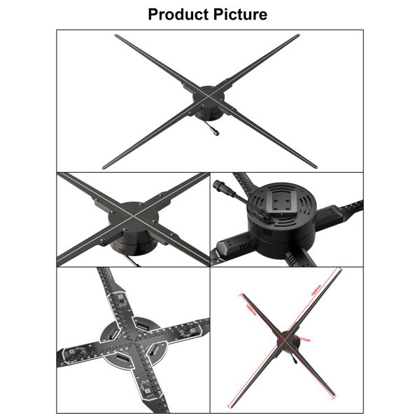 HDFocus 3d Hologram 100cm in the Air Advertising Display Outdoor Video Holographic Projector 3d Hologram Fan