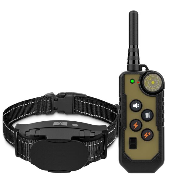 Intelligent Rechargeable Eco-friendly Nylon Plastic Waterproof IP67 Remote Control Dog Trainer Electric Shock Collar Barking