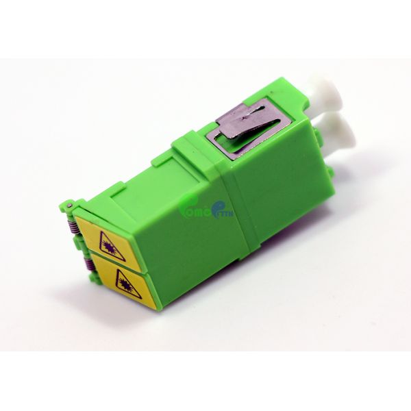 Fiber Optic Adapter LC APC to LC APC SM Bulkhead Duplex With Reduced Flange Auto Shutter