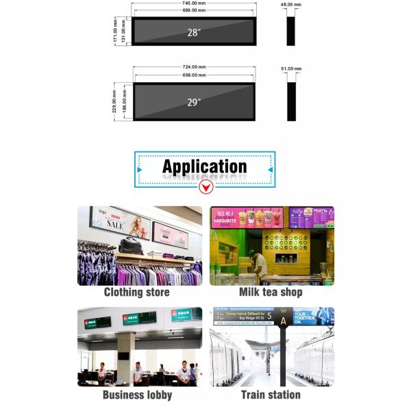 Ultra Shelf Edge Display USB Media Player Digital Signage