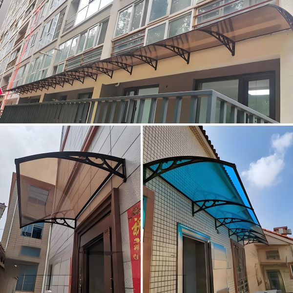Aluminum Frame Polycarbonate Window Awning Door Window Awnings Protective Durable Weather Resistant Lightweight Covering