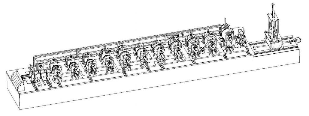 Aluminum Baffle Tube Profile Rolling Machine For Making Ceiling Decorative Strips