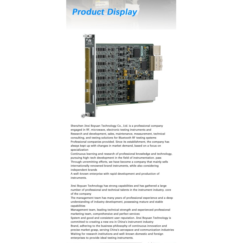 OEM Customized National Instruments PXIe 4339 PXI Module Offering 8 Differential Analog Input Channels and 25.6 kS per Second Sampling Rate for Strain