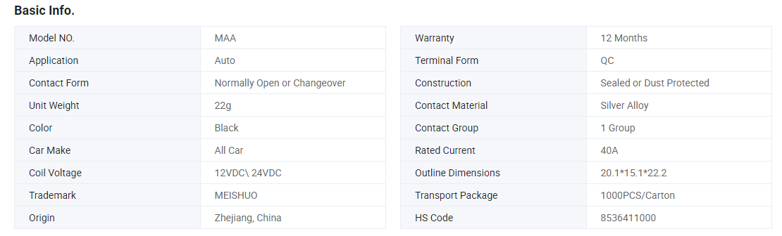 New Energy Relay MAA high load current for Charging Pile, Energy Storage, Electric Vehicle