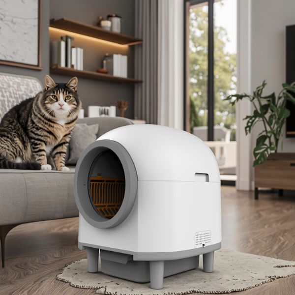Smart Automatic Anti-Pinch Eco-Friendly Large Capacity Plastic Cat Litter Box APP Control Odor Removal Easy Clean Self-Cleaning