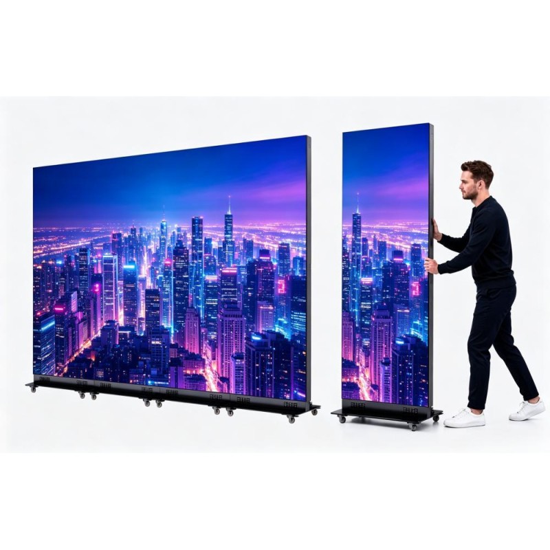 HSCXLED Foldable P2.5 GOB Poster LED Screen Stand LED Display Double-sided Led Poster Screen for Shopping Mall
