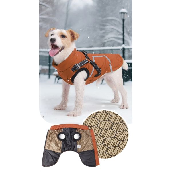 Winter Cotton Padded Waterproof Pet Jacket Outdoor Thickened Pet Clothing With Traction