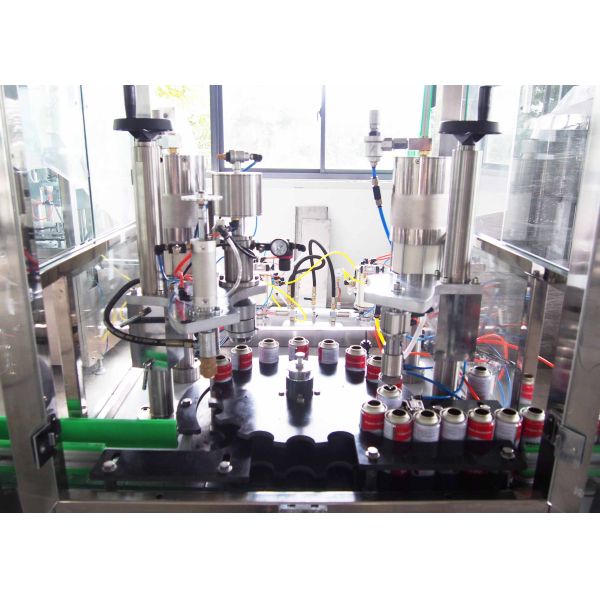 0.75KW Liquid Filling And Capping Machine / Aerosol Paint Can Filling Machine
