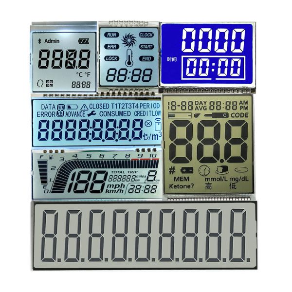 Yellow Green Solar Charger LCD Display for Inverter Display Mode 1/3 Bias Mini 7 Segment LCD Module within 50C